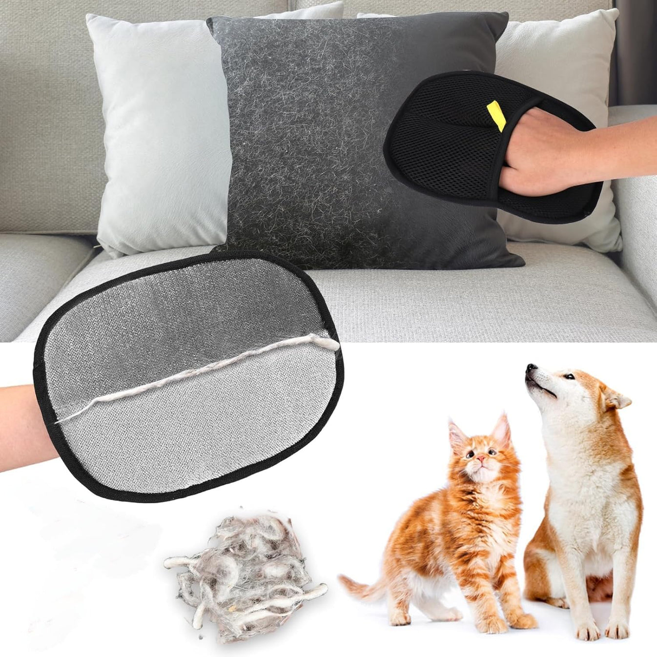 Pets Hair Remover Gloves Easy To Use (Buy 1 Get 1 Free)
