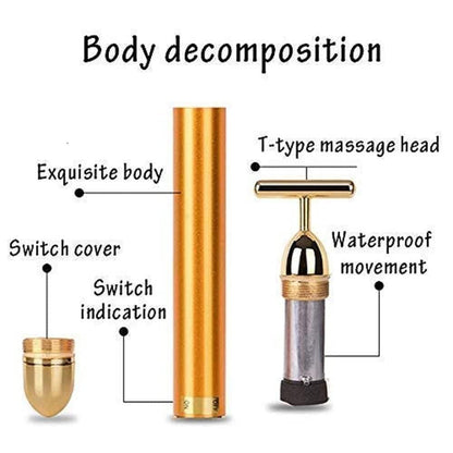 24K Gold Energy Beauty Bar Electric Facial Massage Roller 🌟50% OFF🌟
