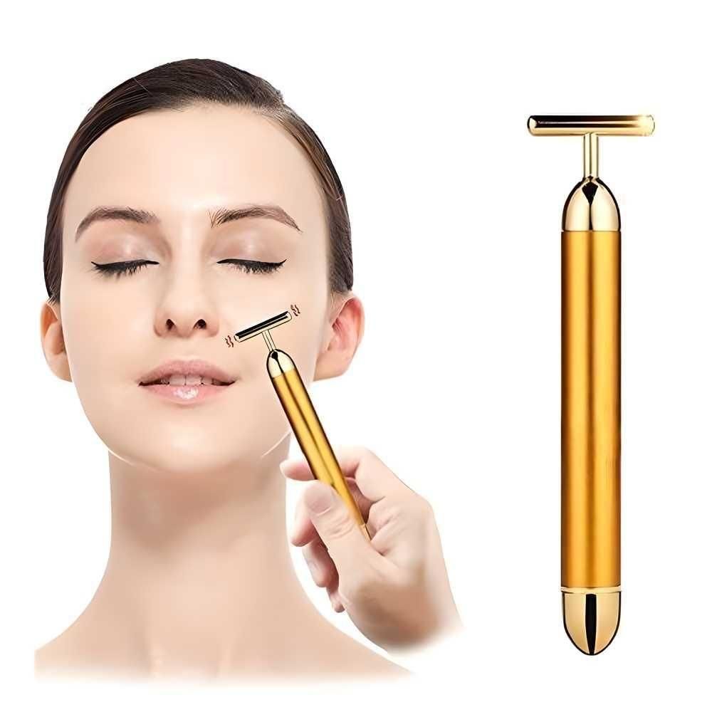 24K Gold Energy Beauty Bar Electric Facial Massage Roller 🌟50% OFF🌟