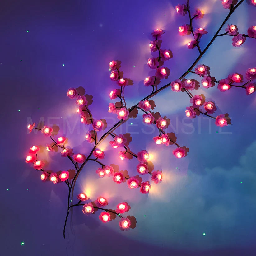 Cherry Blossom Twinkling Tree Lighted Vines for Room 🌙🌸 Decorate Your Home 🏡