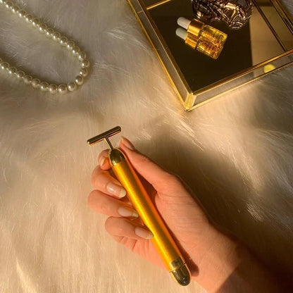 24K Gold Energy Beauty Bar Electric Facial Massage Roller 🌟50% OFF🌟