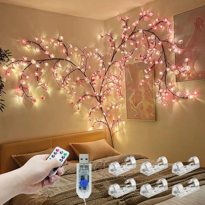 Cherry Blossom Twinkling Tree Lighted Vines for Room 🌙🌸 Decorate Your Home 🏡