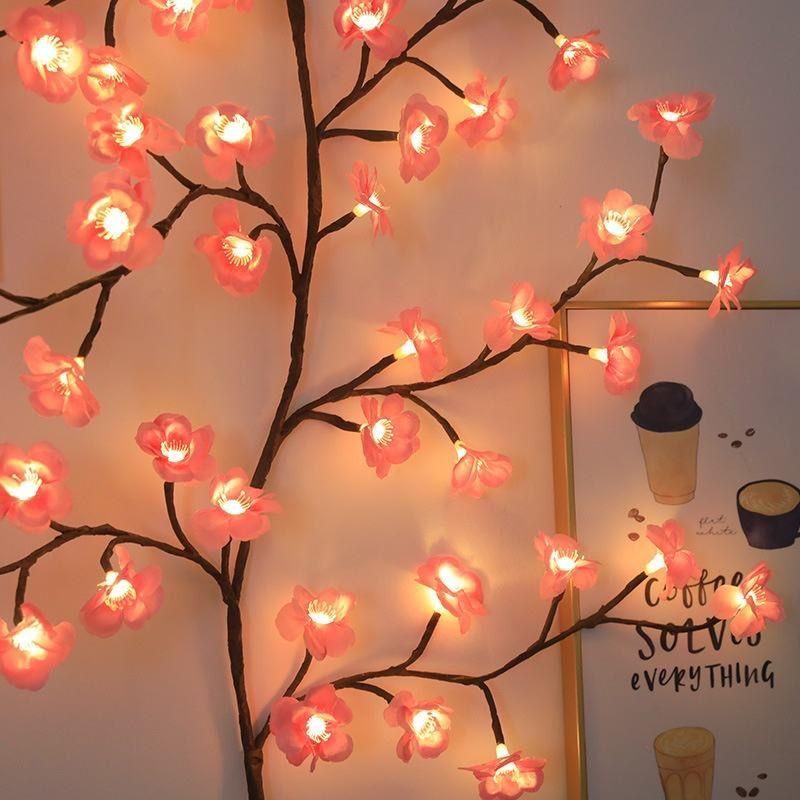 Cherry Blossom Twinkling Tree Lighted Vines for Room 🌙🌸 Decorate Your Home 🏡