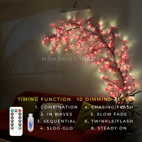 Cherry Blossom Twinkling Tree Lighted Vines for Room 🌙🌸 Decorate Your Home 🏡
