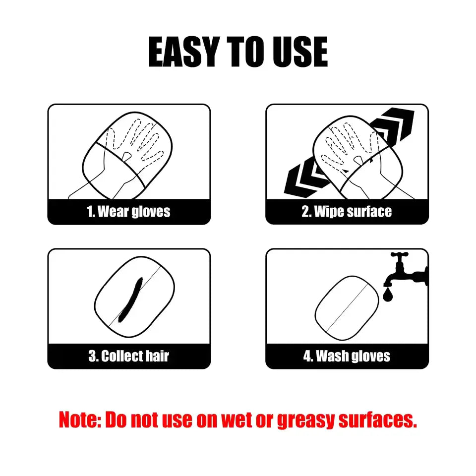 Pets Hair Remover Gloves Easy To Use (Buy 1 Get 1 Free)