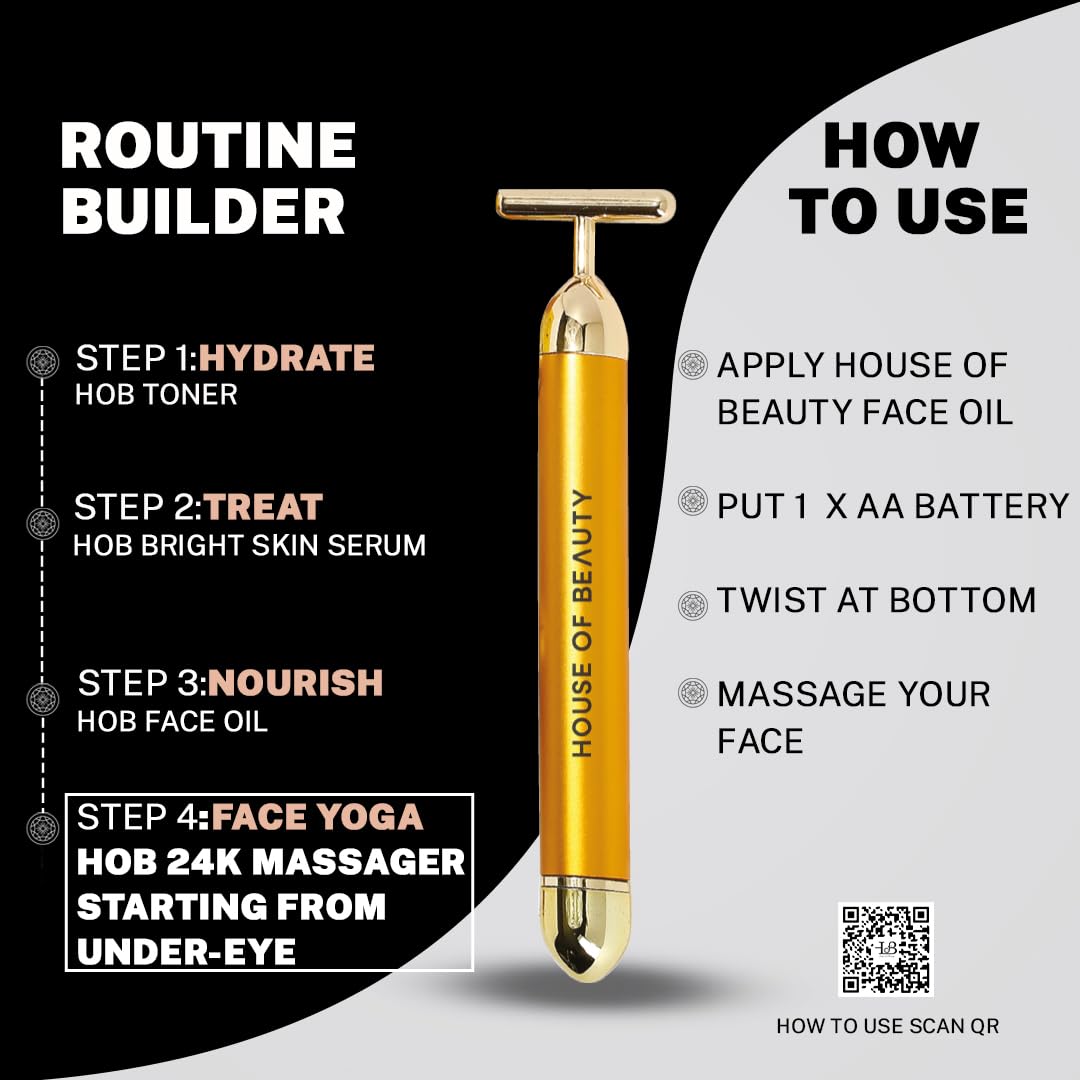 24K Gold Energy Beauty Bar Electric Facial Massage Roller 🌟50% OFF🌟