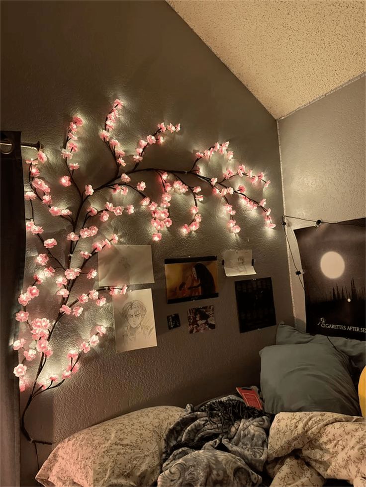 Cherry Blossom Twinkling Tree Lighted Vines for Room 🌙🌸 Decorate Your Home 🏡