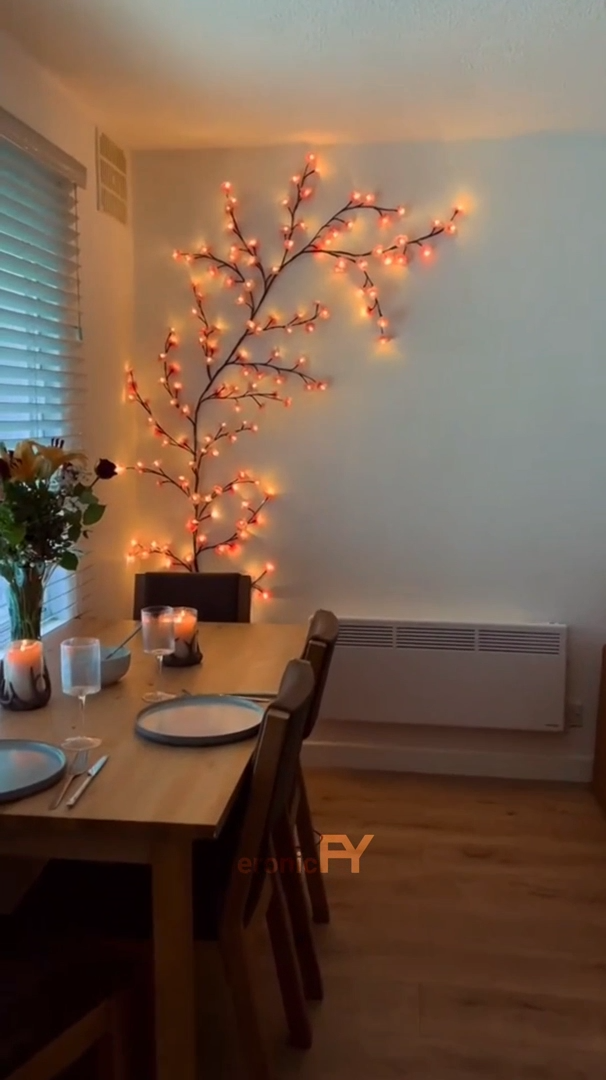 Cherry Blossom Twinkling Tree Lighted Vines for Room 🌙🌸 Decorate Your Home 🏡