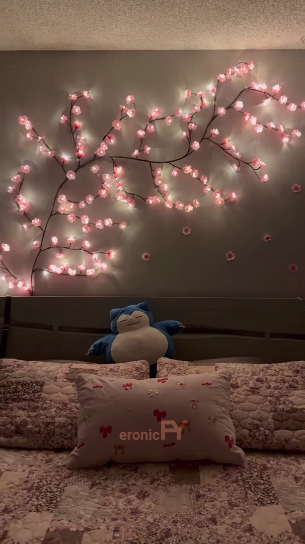 Cherry Blossom Twinkling Tree Lighted Vines for Room 🌙🌸 Decorate Your Home 🏡
