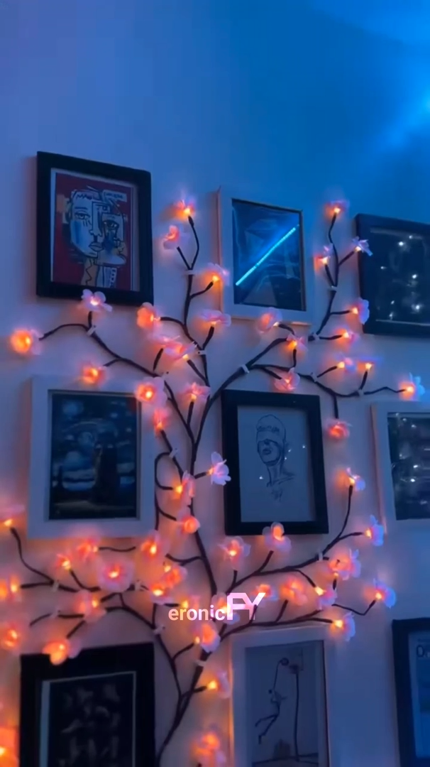 Cherry Blossom Twinkling Tree Lighted Vines for Room 🌙🌸 Decorate Your Home 🏡
